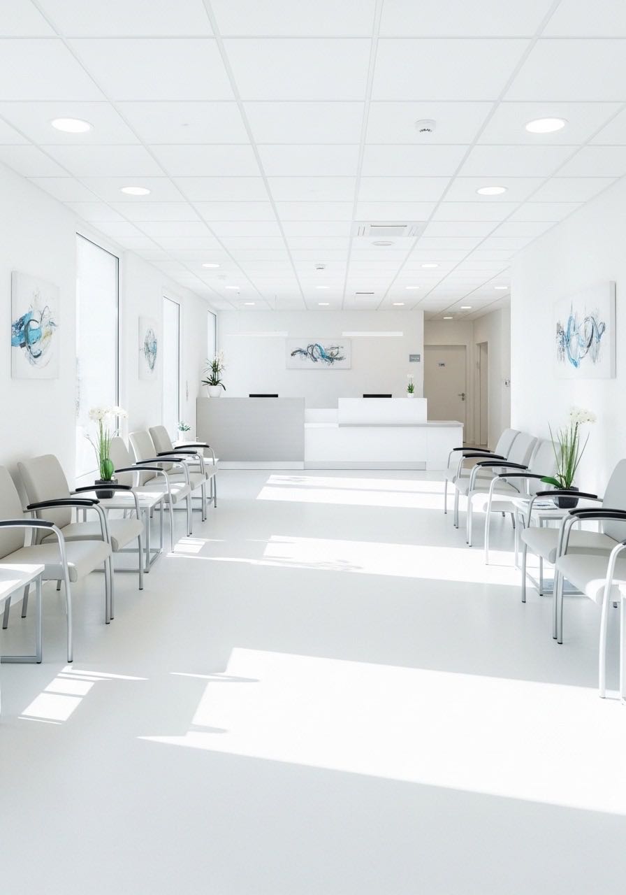 Clean modern medical waiting room